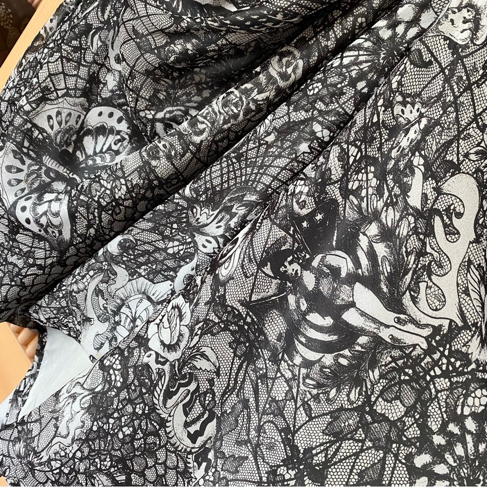 Vintage Alexander McQueen butterfly lace printed silk halter dress - Picture 9 of 12